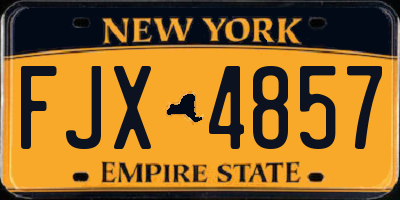 NY license plate FJX4857