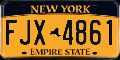 NY license plate FJX4861