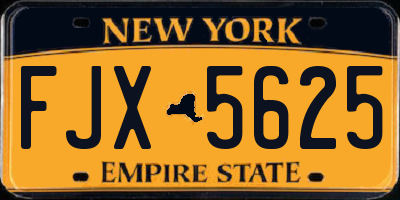NY license plate FJX5625