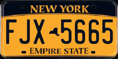 NY license plate FJX5665