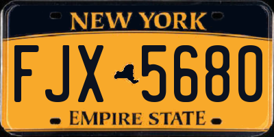 NY license plate FJX5680