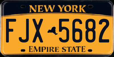 NY license plate FJX5682