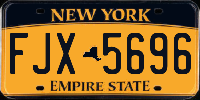 NY license plate FJX5696