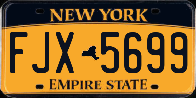 NY license plate FJX5699