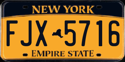NY license plate FJX5716