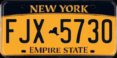 NY license plate FJX5730