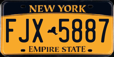 NY license plate FJX5887