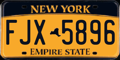 NY license plate FJX5896