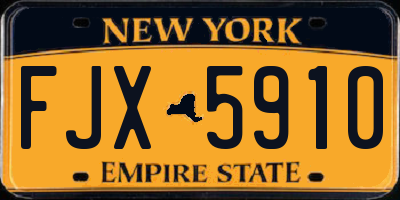 NY license plate FJX5910