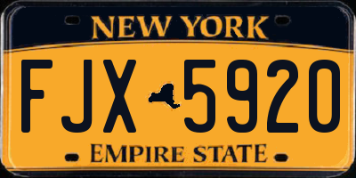 NY license plate FJX5920