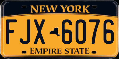NY license plate FJX6076