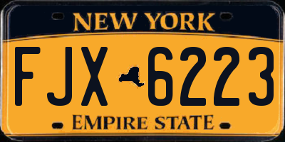 NY license plate FJX6223
