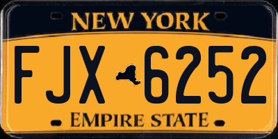 NY license plate FJX6252