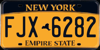NY license plate FJX6282