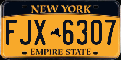 NY license plate FJX6307