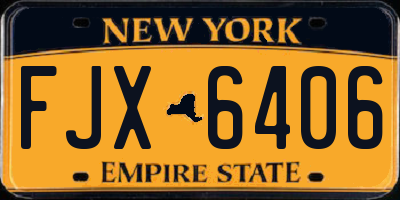 NY license plate FJX6406
