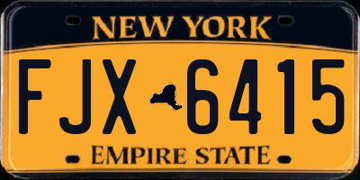 NY license plate FJX6415