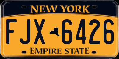 NY license plate FJX6426