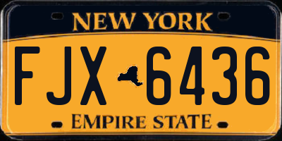 NY license plate FJX6436