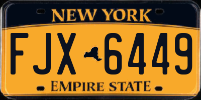 NY license plate FJX6449