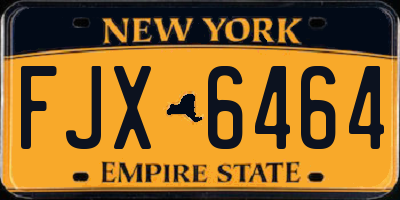 NY license plate FJX6464