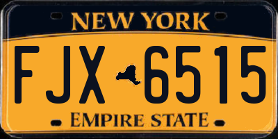 NY license plate FJX6515