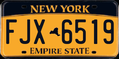 NY license plate FJX6519