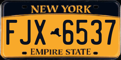 NY license plate FJX6537