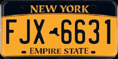 NY license plate FJX6631