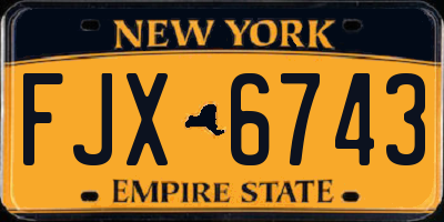NY license plate FJX6743