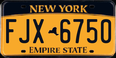 NY license plate FJX6750