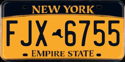 NY license plate FJX6755