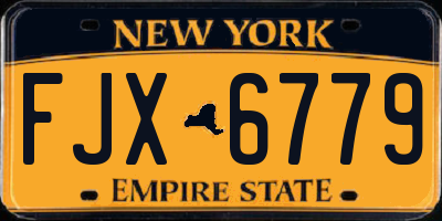 NY license plate FJX6779
