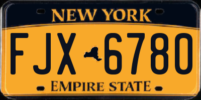 NY license plate FJX6780