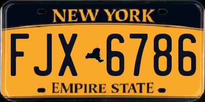 NY license plate FJX6786