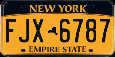 NY license plate FJX6787