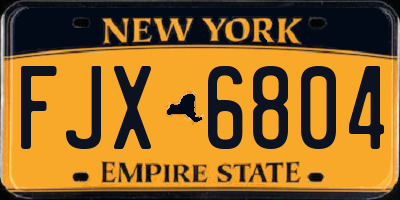 NY license plate FJX6804