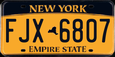 NY license plate FJX6807