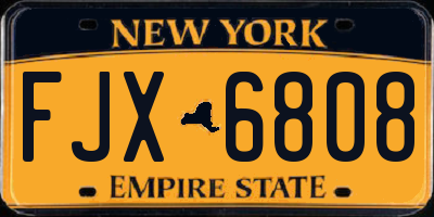 NY license plate FJX6808