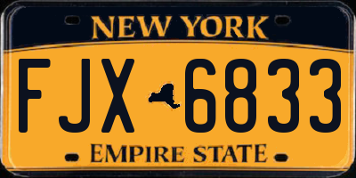 NY license plate FJX6833