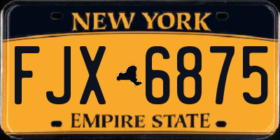 NY license plate FJX6875