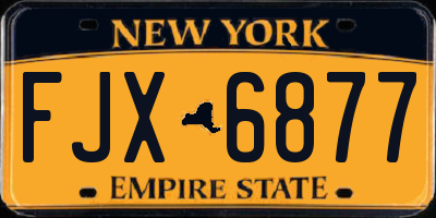 NY license plate FJX6877
