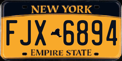 NY license plate FJX6894