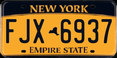NY license plate FJX6937
