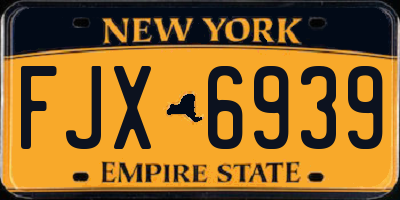 NY license plate FJX6939