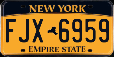 NY license plate FJX6959