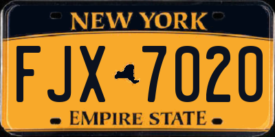 NY license plate FJX7020