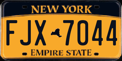 NY license plate FJX7044