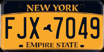 NY license plate FJX7049