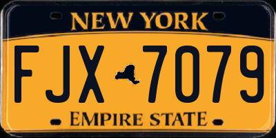 NY license plate FJX7079